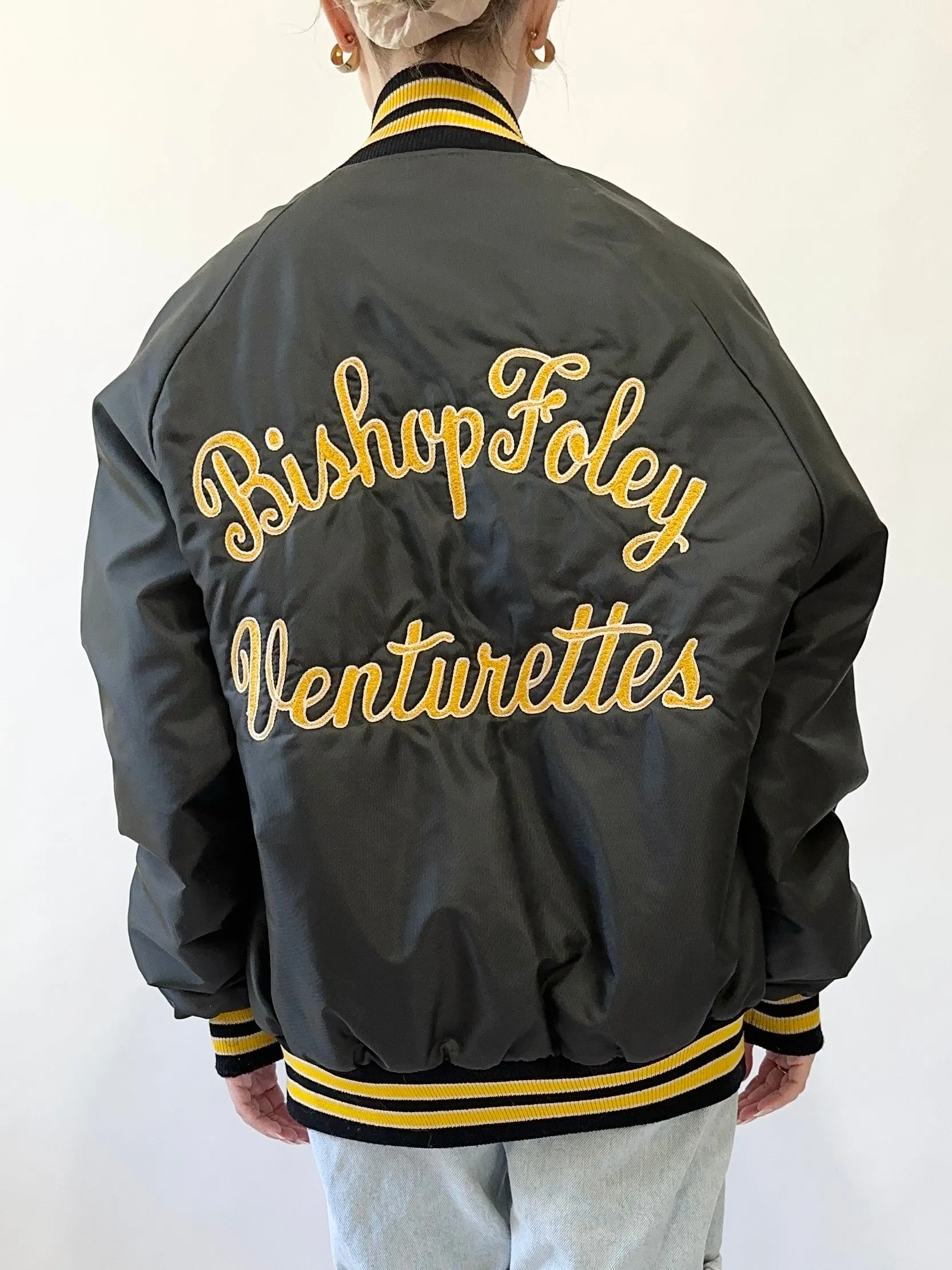 1980's Bishop Foley Venturettes Varsity Cheerleading Bomber Jacket (S)