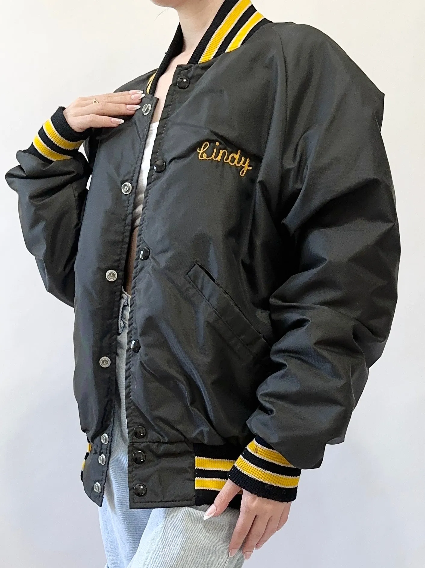 1980's Bishop Foley Venturettes Varsity Cheerleading Bomber Jacket (S)