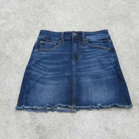 American Eagle Outfitter Women A Line Jeans Skirt Stretch Pockets Blue Size 2