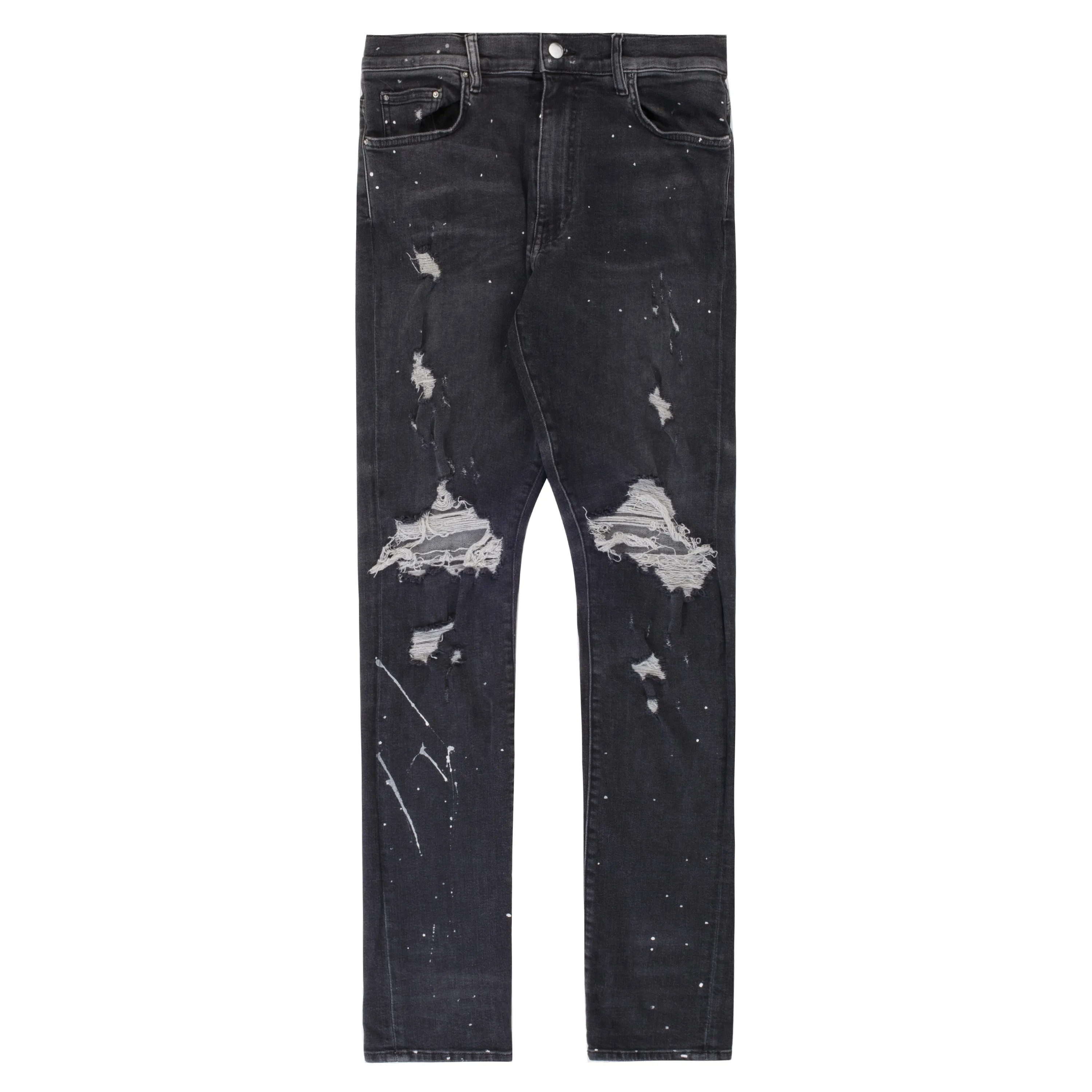 Amiri Distressed Skinny Jeans Washed Black