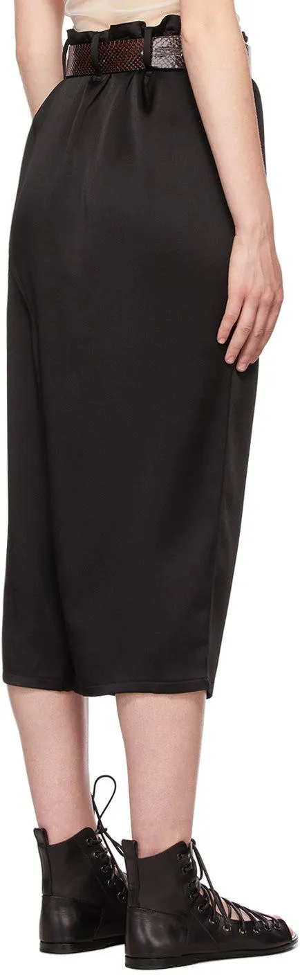 Ann Demeulemeester Black Satin Asymmetric Trousers