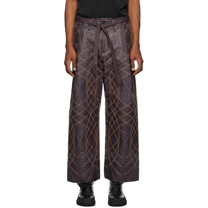 Craig Green Burgundy Embroidered Swirl Trousers
