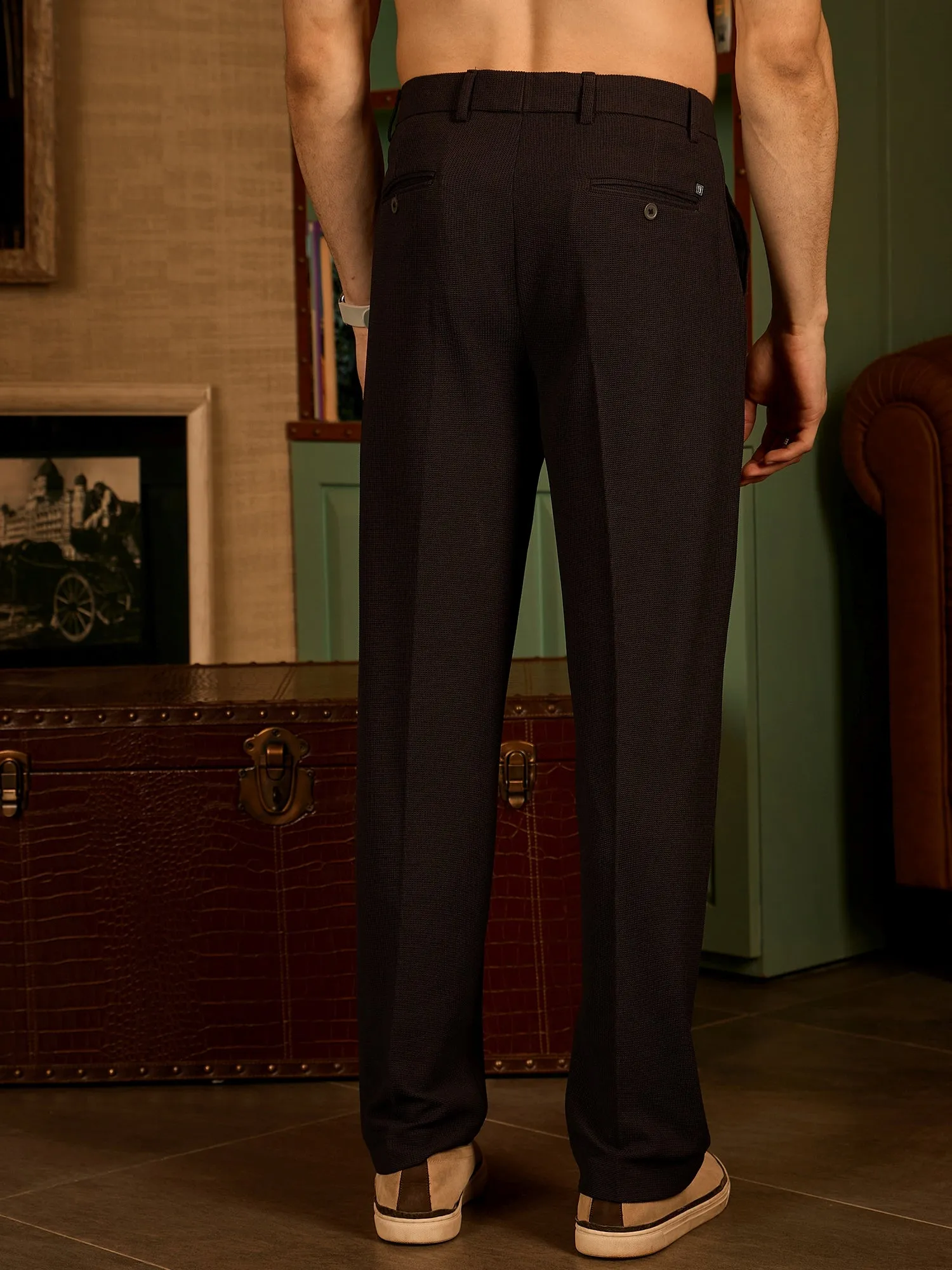 Dark Purple: Korean Baggy Fit Stretchable Trouser