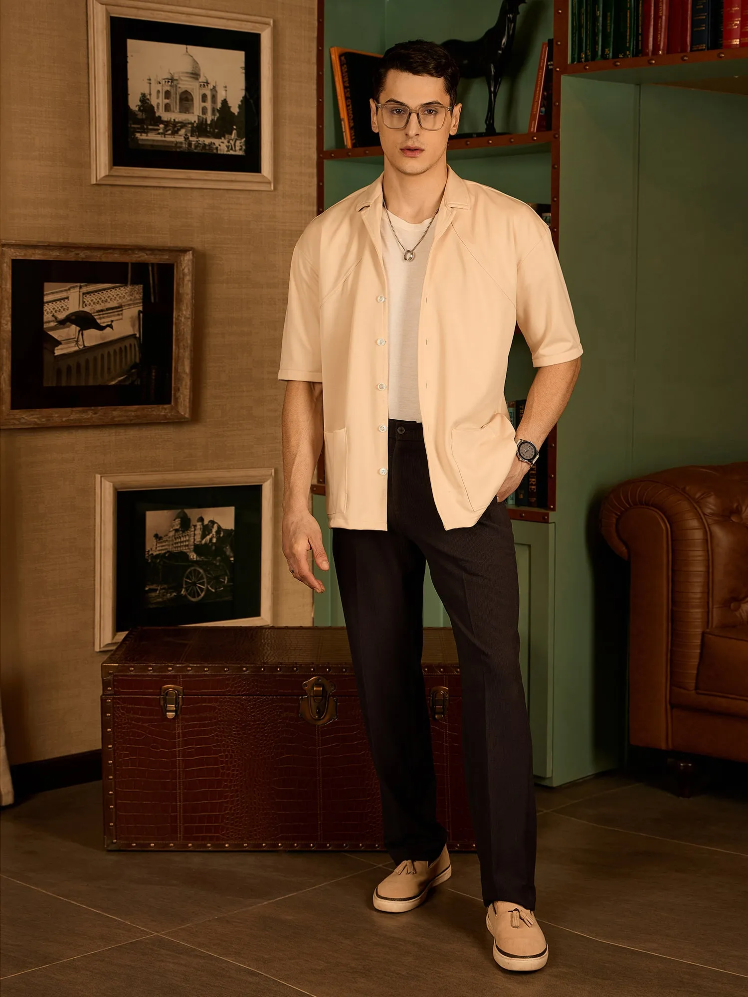 Dark Purple: Korean Baggy Fit Stretchable Trouser