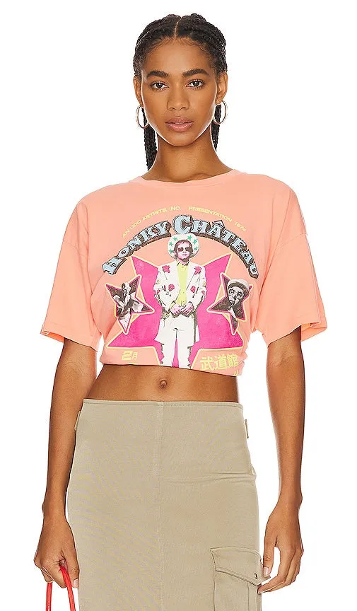 DAYDREAMER Elton John Honky Chateau Merch Tee in Peach