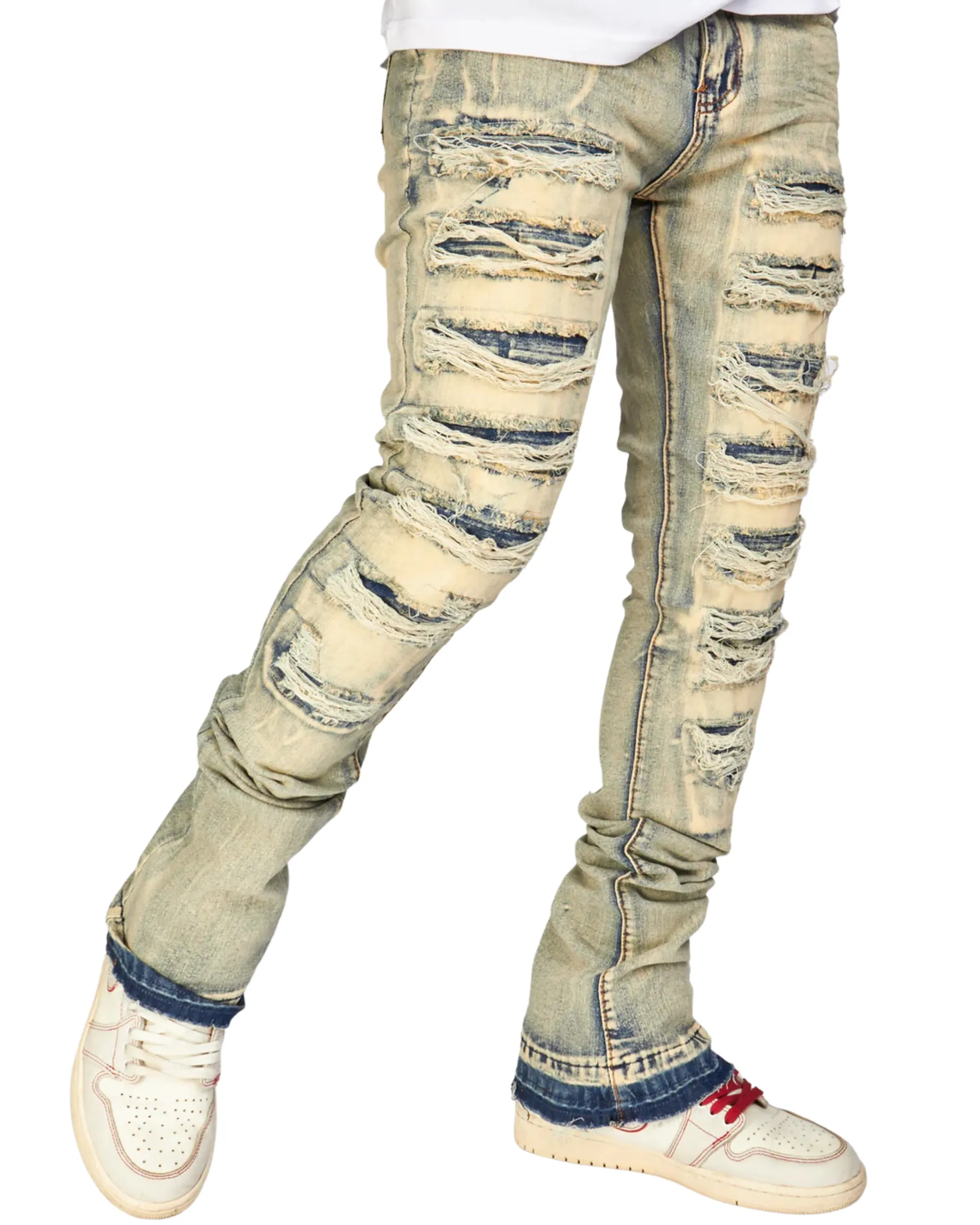 Distressed Stacked Jeans 5828