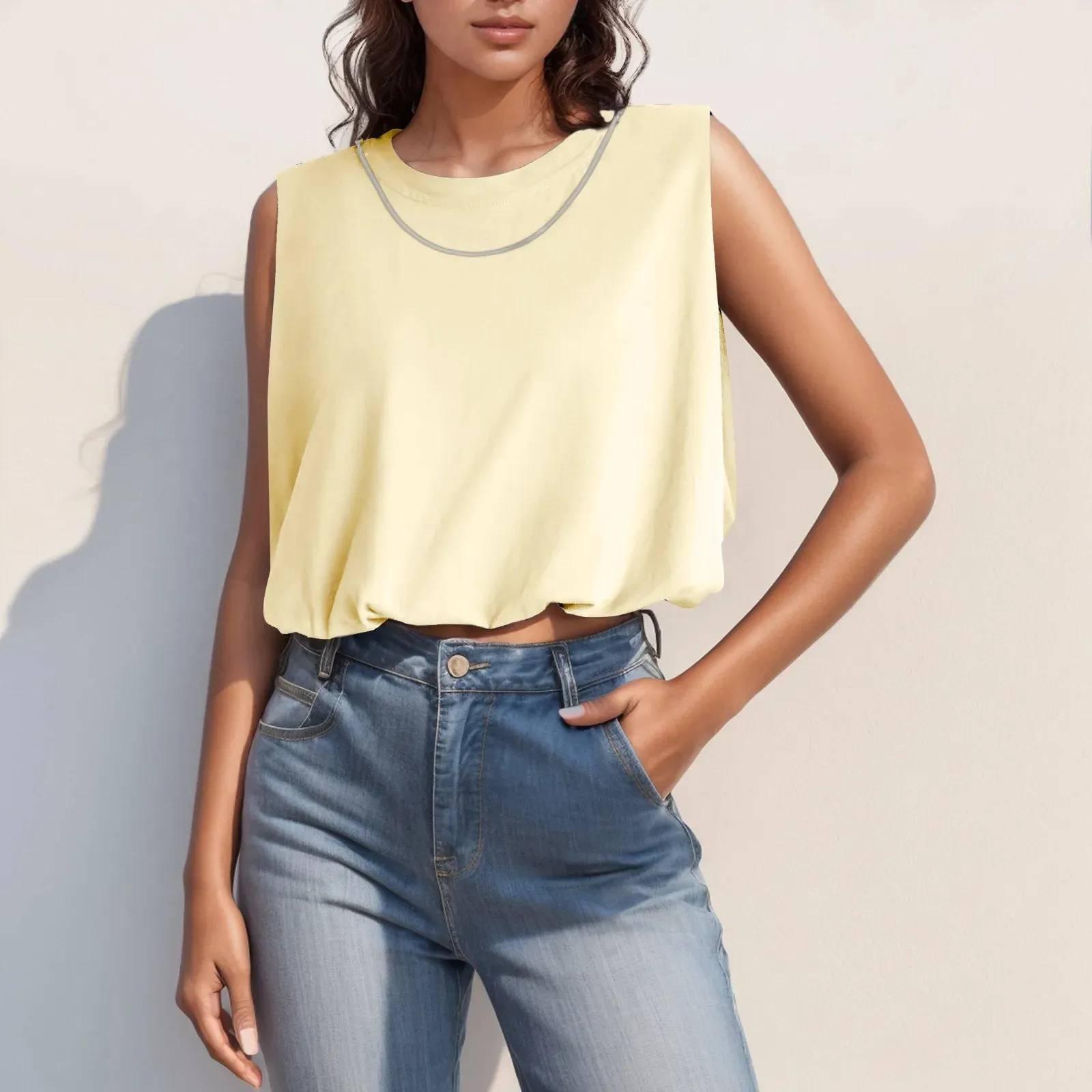 Fashion Sleeveless Solid Tank Top