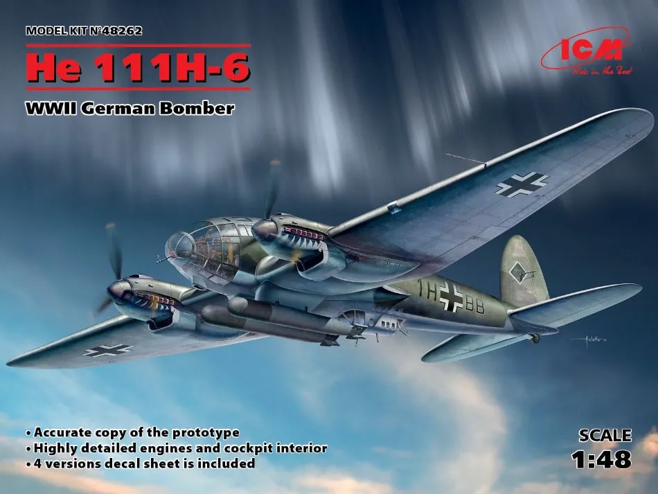 ICM 48262 1/48 Heinkel He 111H-6 WW2 Luftwaffe Bomber