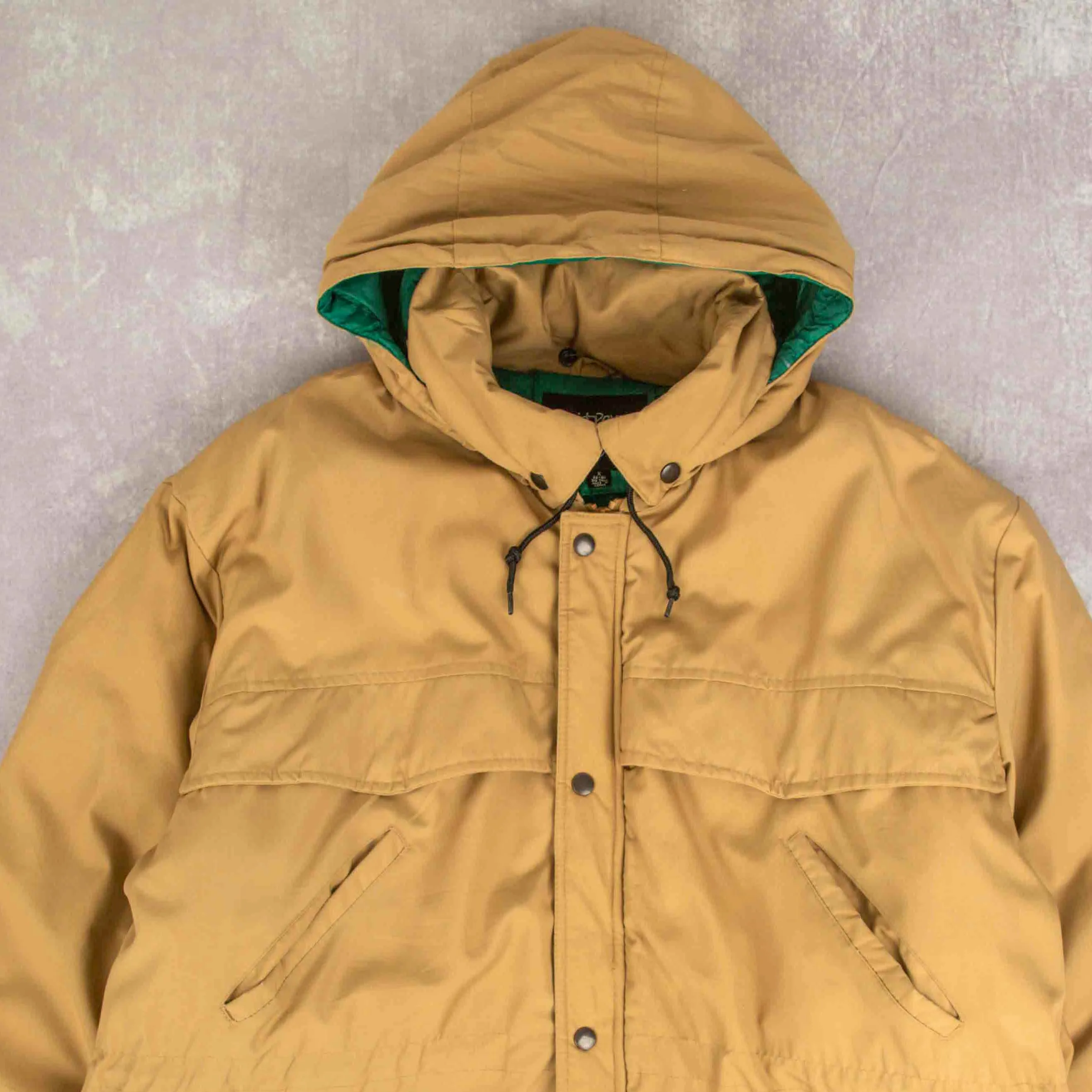 MEN'S VINTAGE 1980S HOODED PUFFER JACKET - X-LARGE