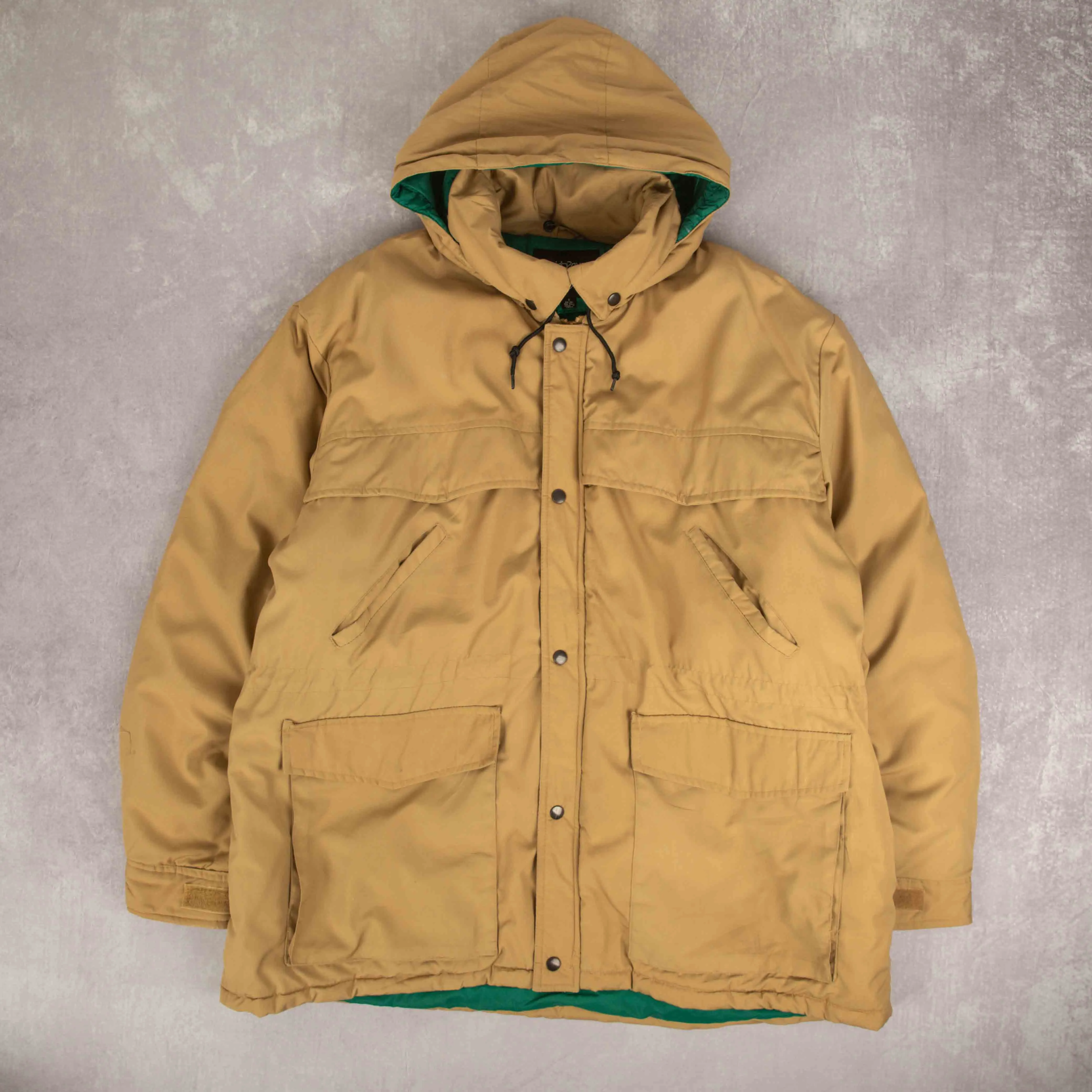 MEN'S VINTAGE 1980S HOODED PUFFER JACKET - X-LARGE