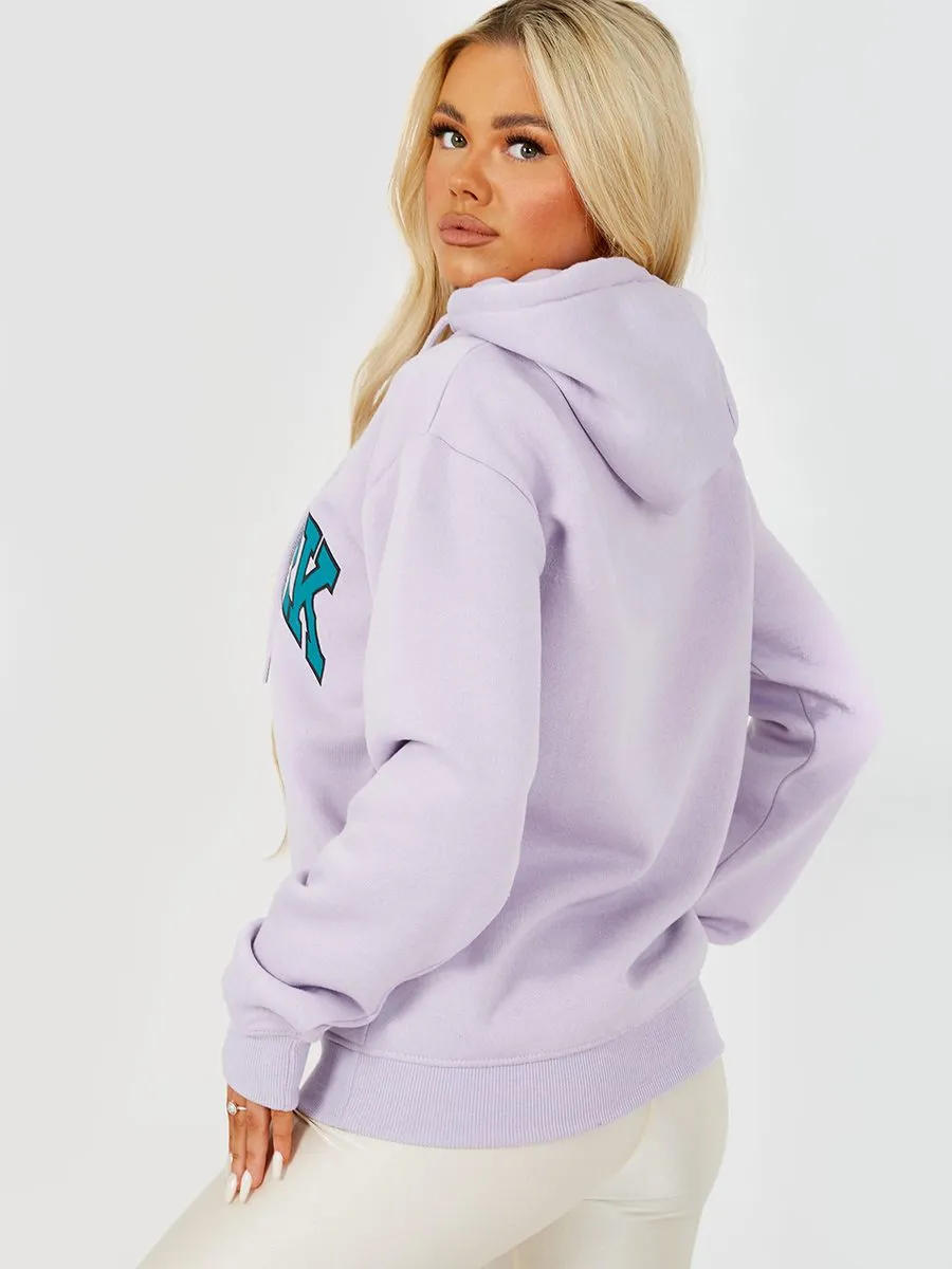 Nessy YALE Graphic Sweatshirt Jumper In Lilac