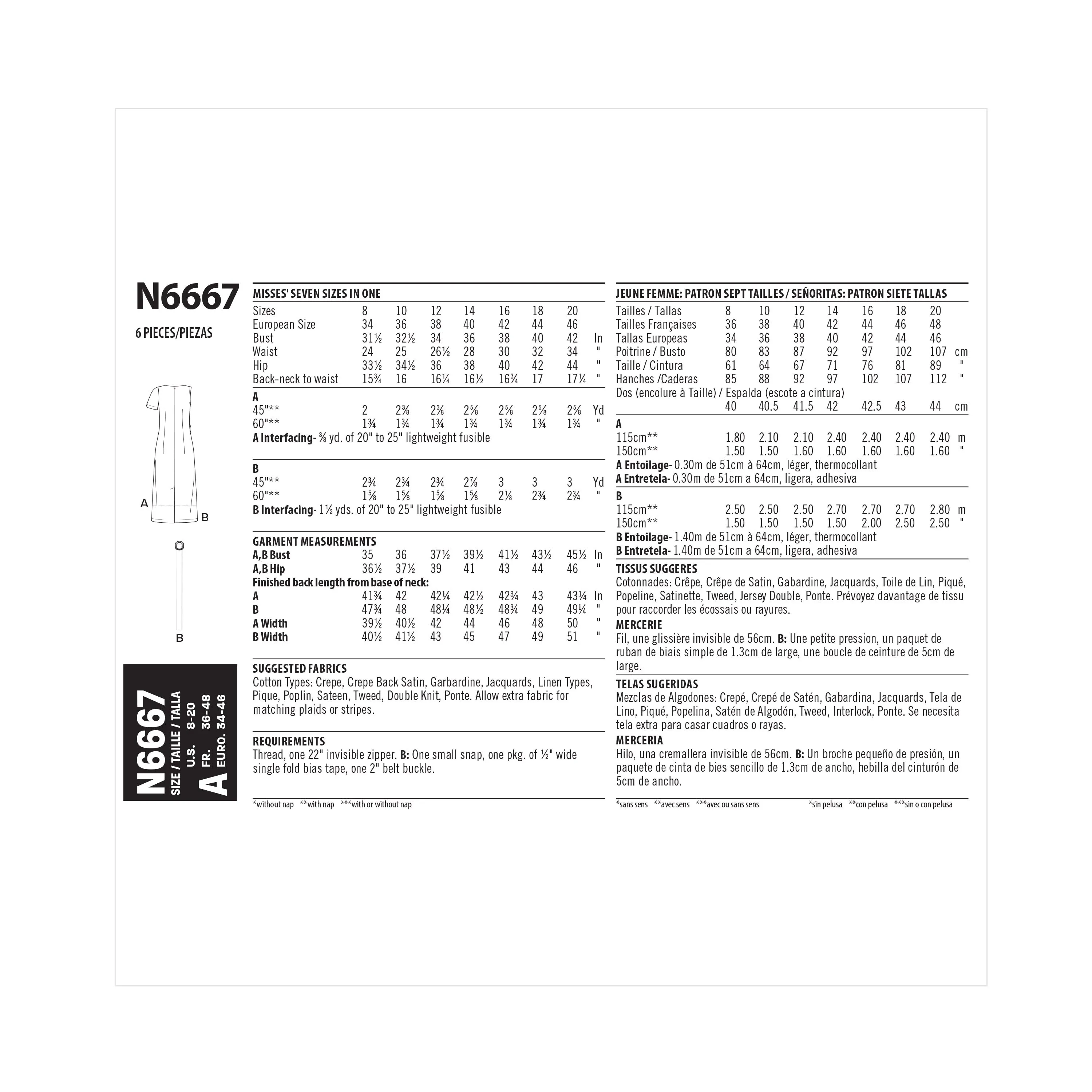 New Look Sewing Pattern N6667 - Misses' Dress