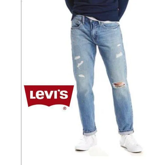 NWT - Levis 502 Regular Taper Stretch Mens Ripped Denim Jeans  - Size 34/34
