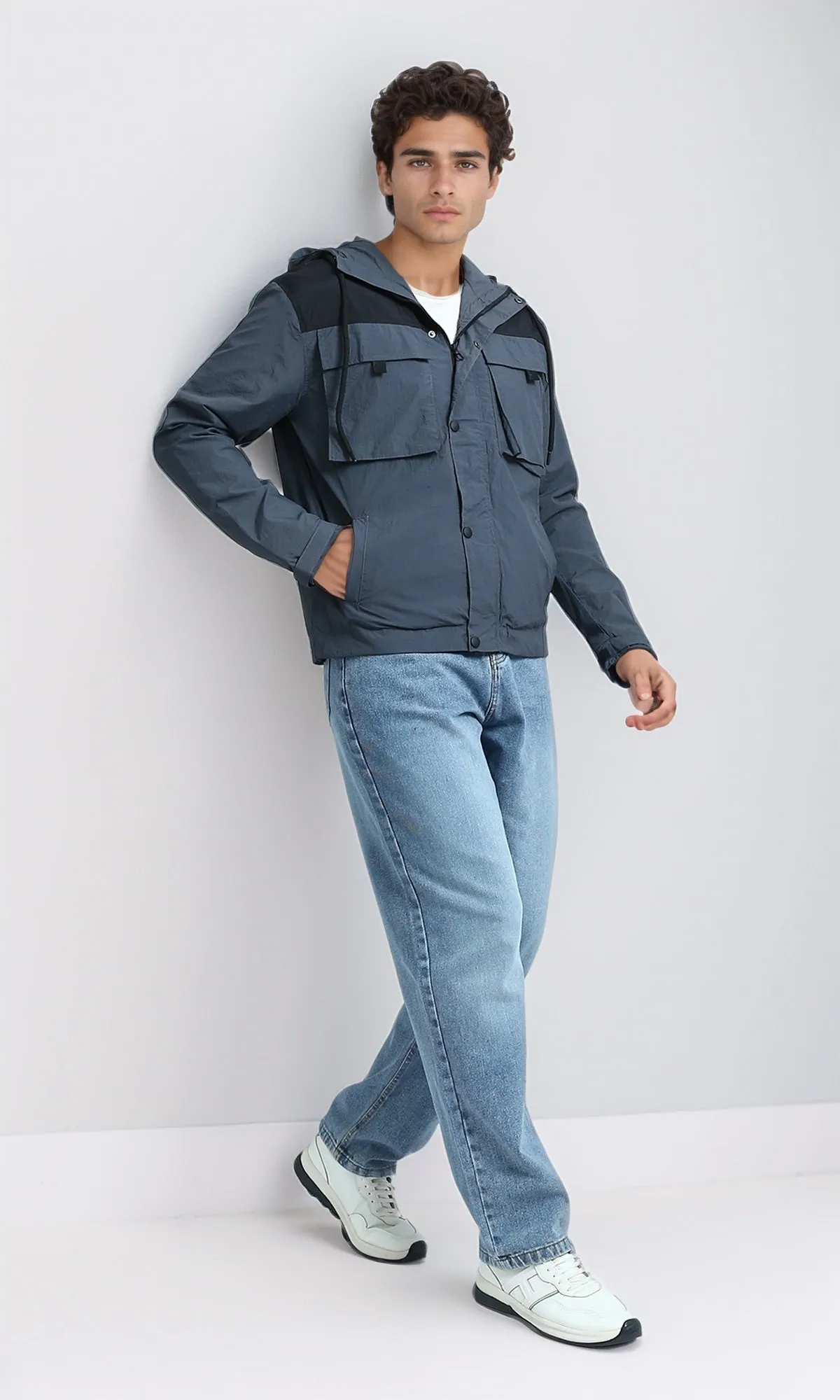 O197498 - Winter Puffer Jacket With Front Pockets - Dark Grey
