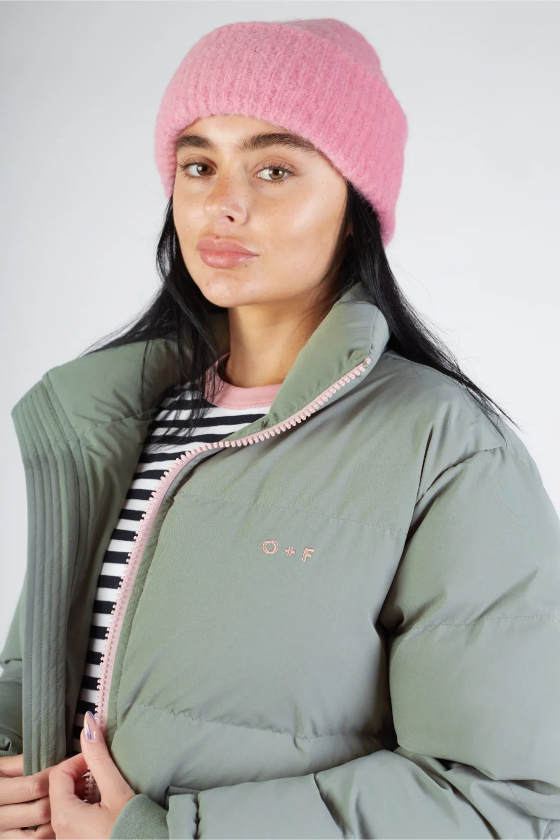 O&F Sage Green Puffer Jacket