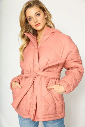 Puffer Jacket With Tie