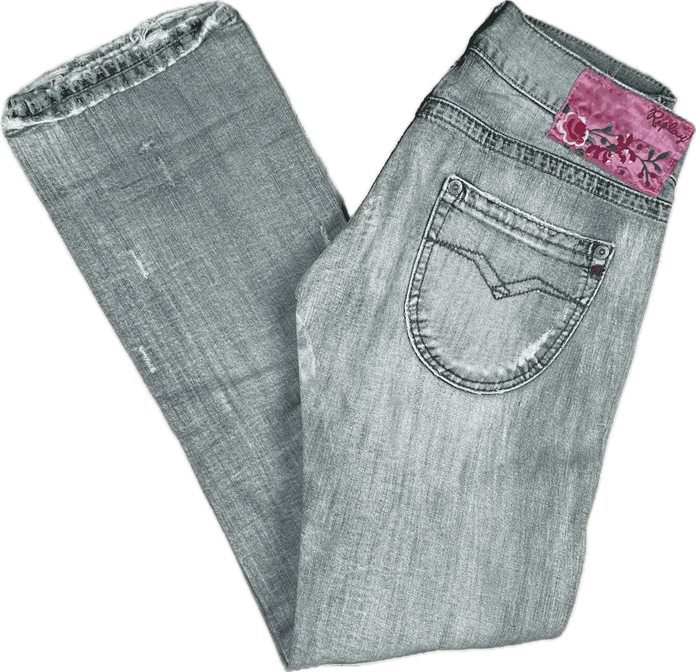 Replay Ladies Denim Rose Label Relaxed Fit Jeans- Suit Size 9/10
