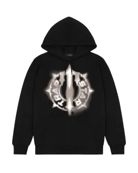 Spin Print Hoodie - Black