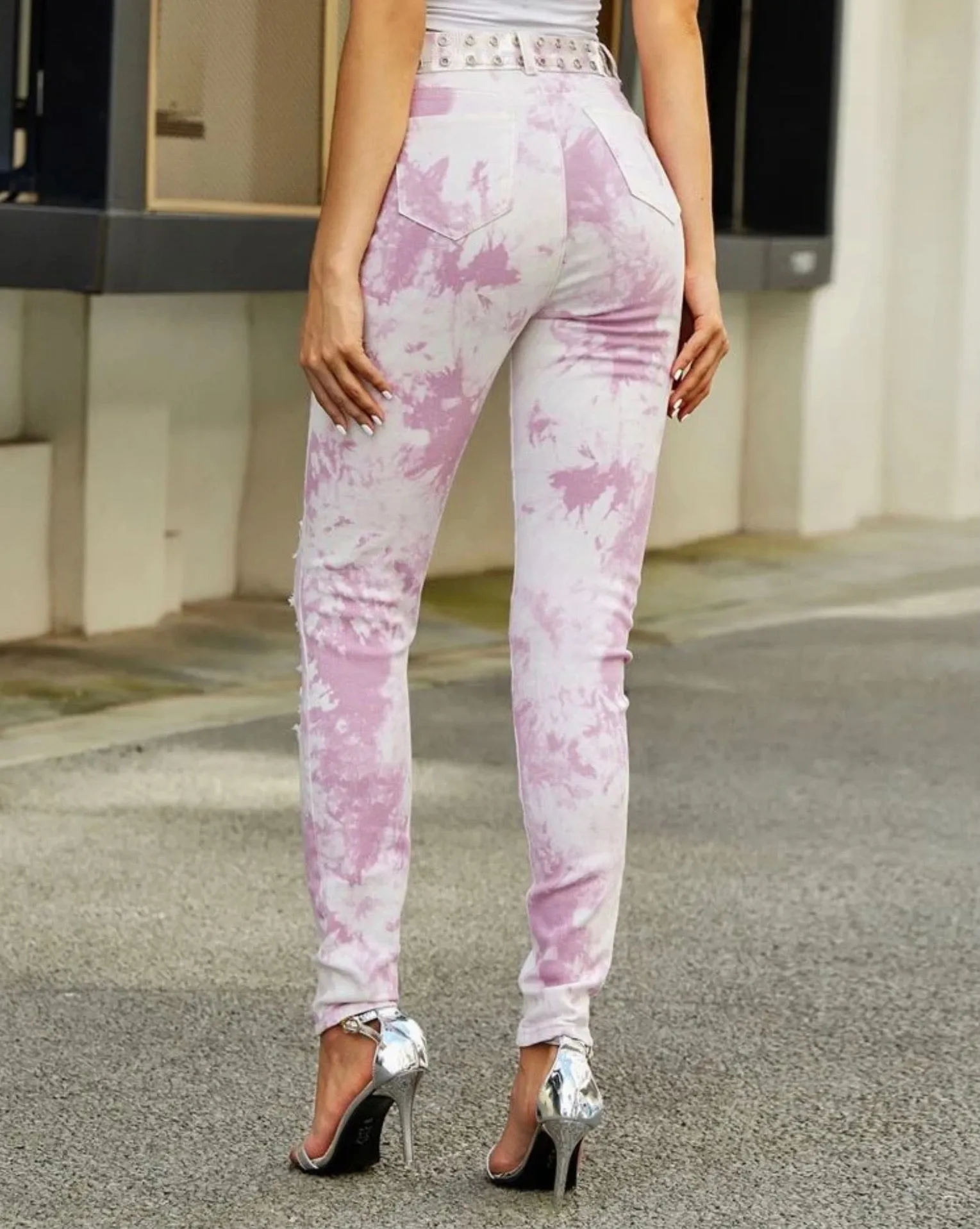 Tie Dye Distressed Jeans