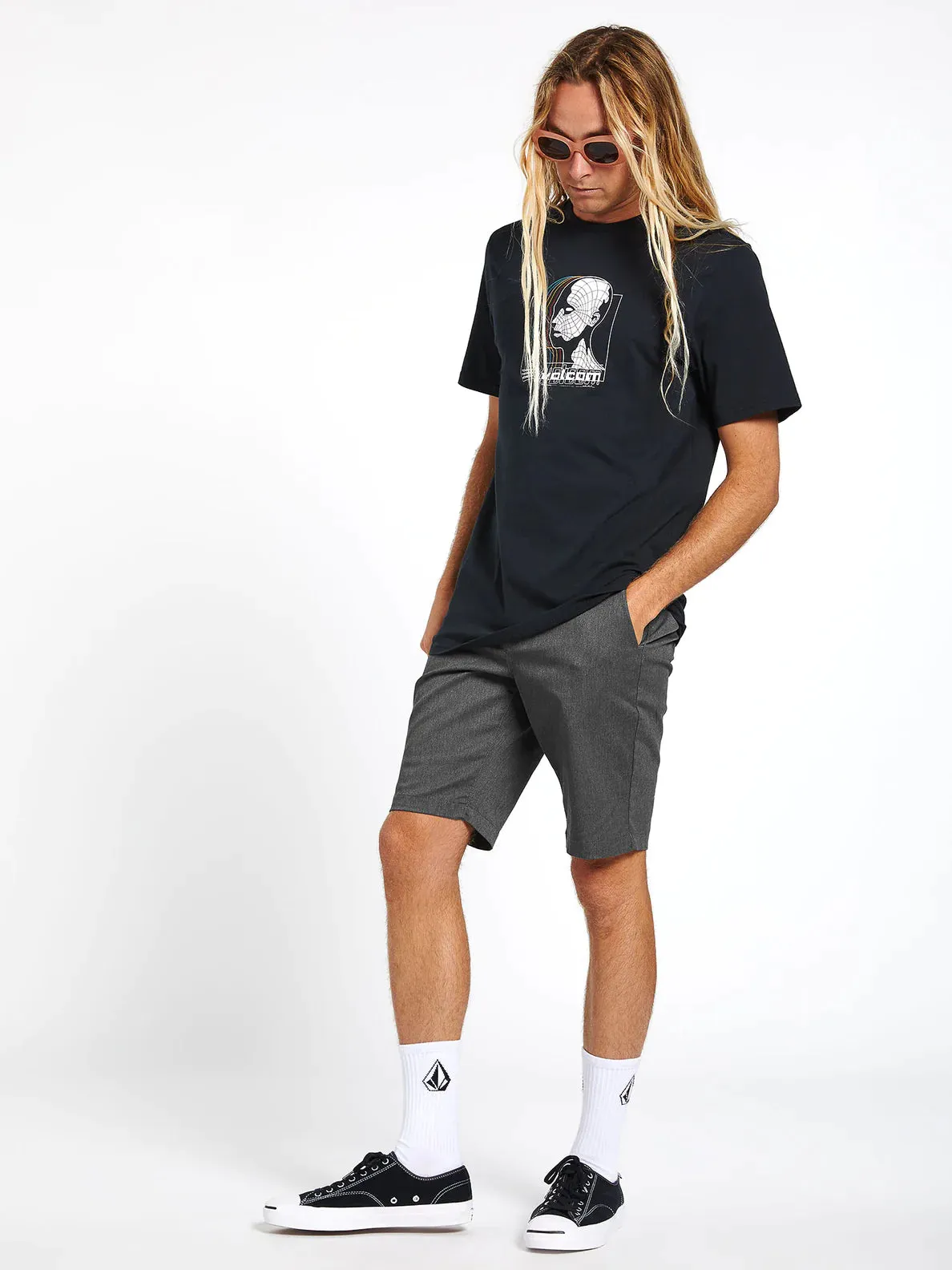Volcom Wlk 21 Frickin Modern Stretch Shorts - Charcoal Heather