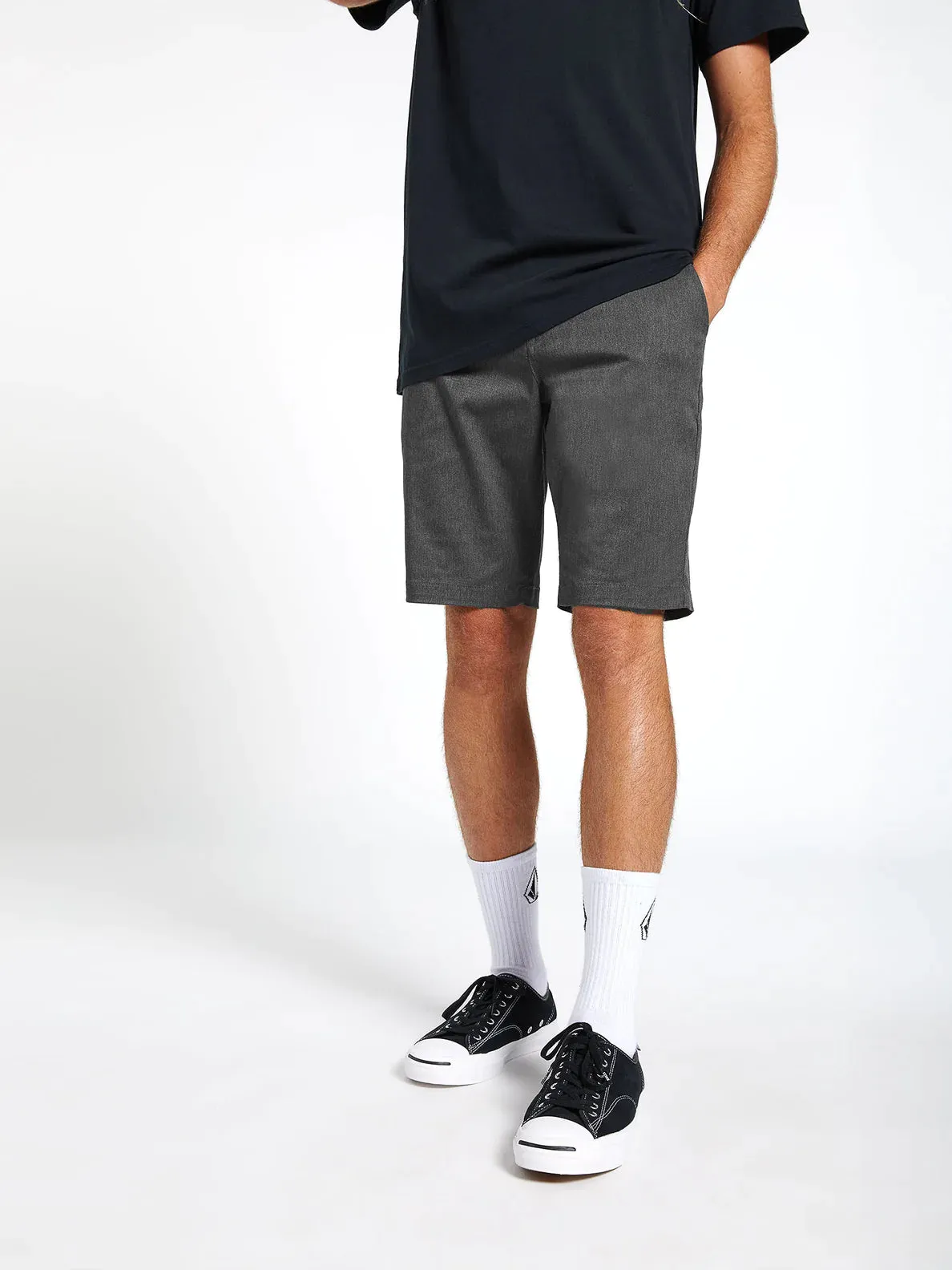 Volcom Wlk 21 Frickin Modern Stretch Shorts - Charcoal Heather