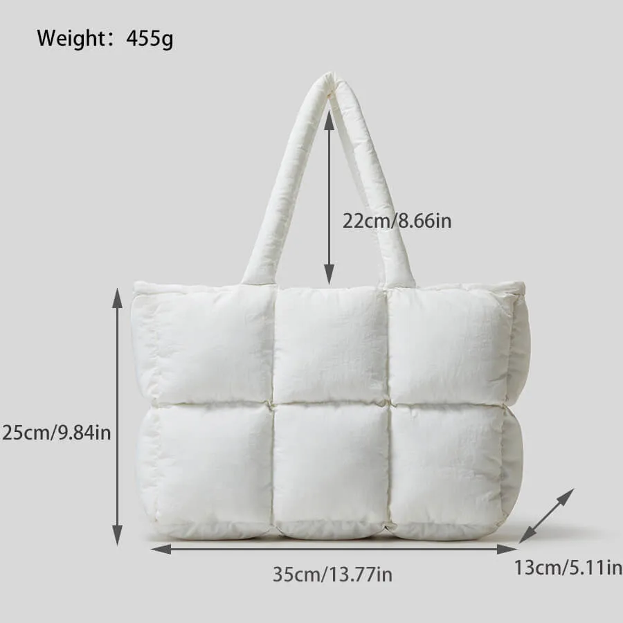 Winter Quilted Puffy Puffer Shoulder Tote Bags-Showtown