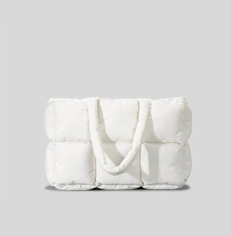 Winter Quilted Puffy Puffer Shoulder Tote Bags-Showtown