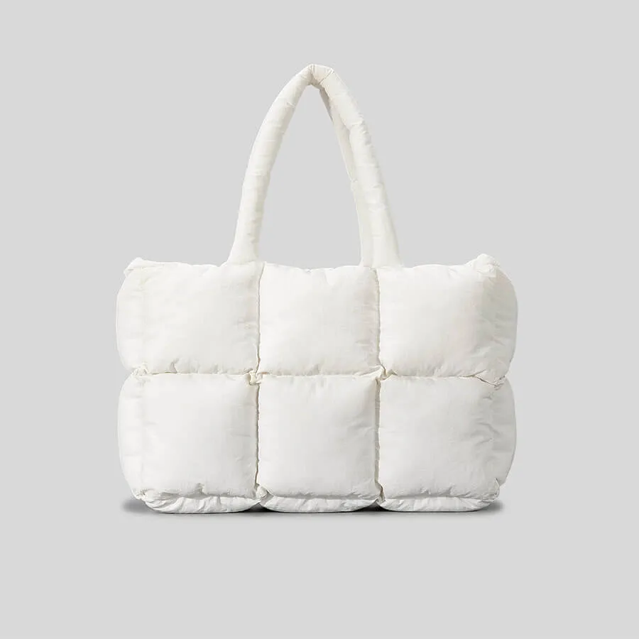 Winter Quilted Puffy Puffer Shoulder Tote Bags-Showtown